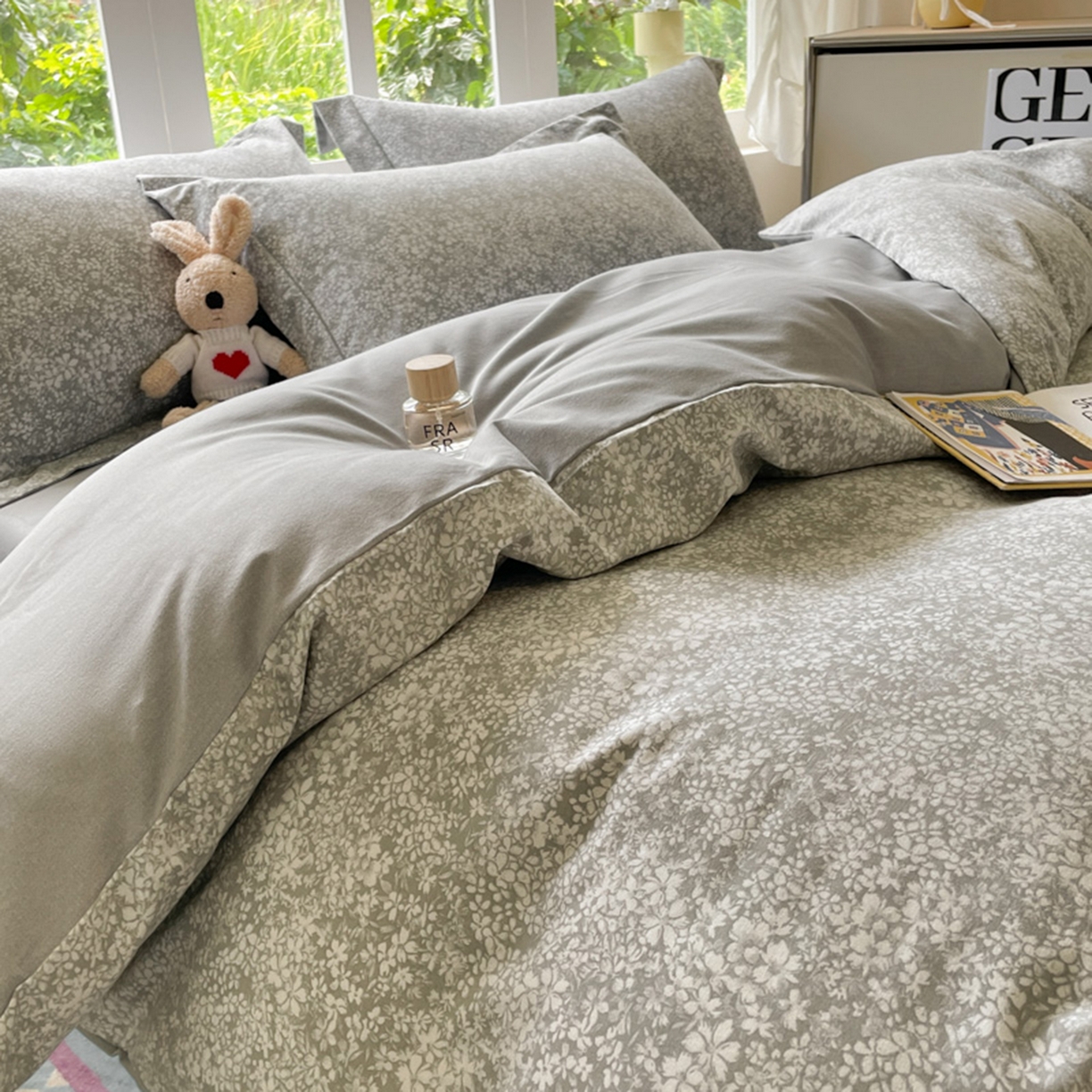 91家纺网 家纺一手货源 找家纺 仔仔熊 2025新款磨毛四件套系列 暮云星蕊