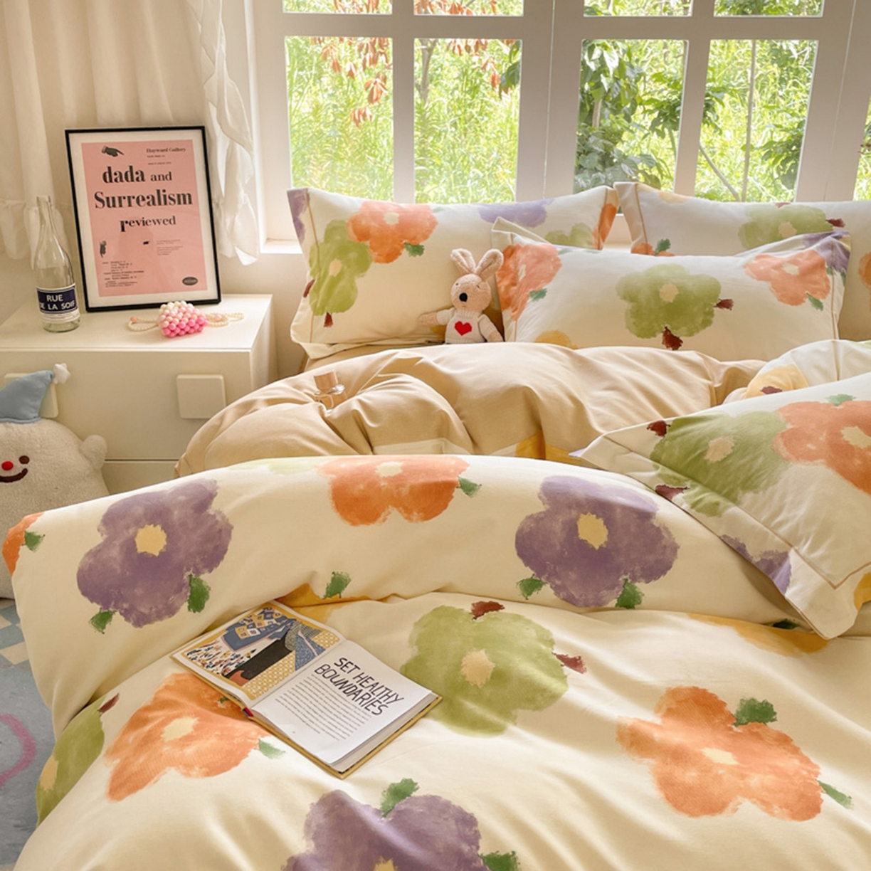 91家纺网 家纺一手货源 找家纺 仔仔熊 2025新款磨毛四件套系列 春涧