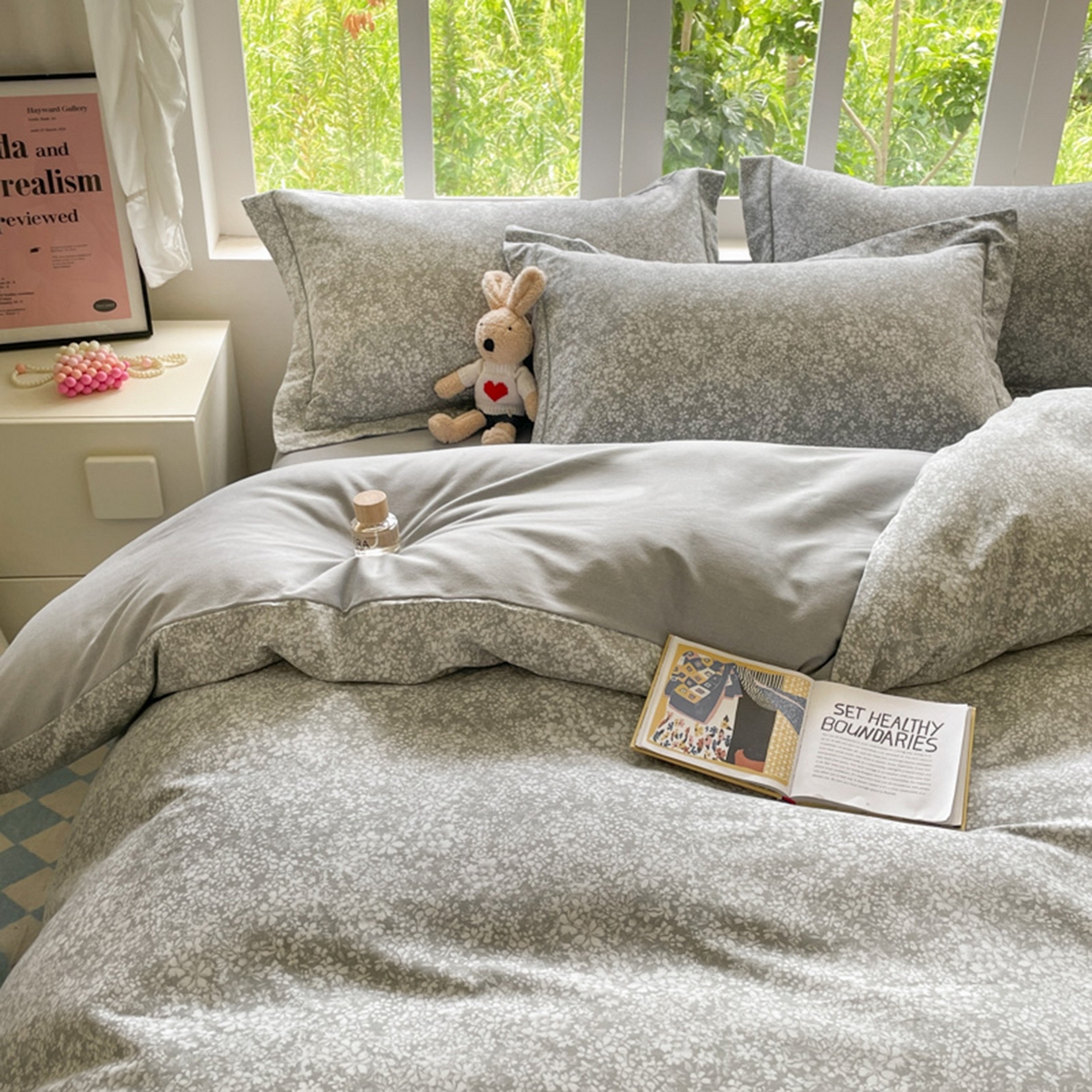 91家纺网 家纺一手货源 找家纺 仔仔熊 2025新款磨毛四件套系列 暮云星蕊