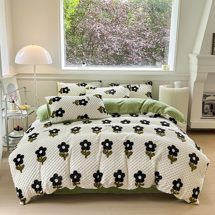 91家纺网 家纺一手货源 找家纺 （总）宜代光年 2025新款大豆绒提花系列四件套（提供买家秀）-印花款