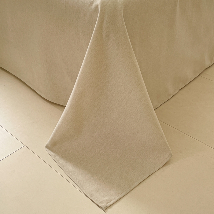 91家纺网 家纺一手货源 找家纺 仔仔熊 2025新款磨毛四件套系列 暖黄格纹