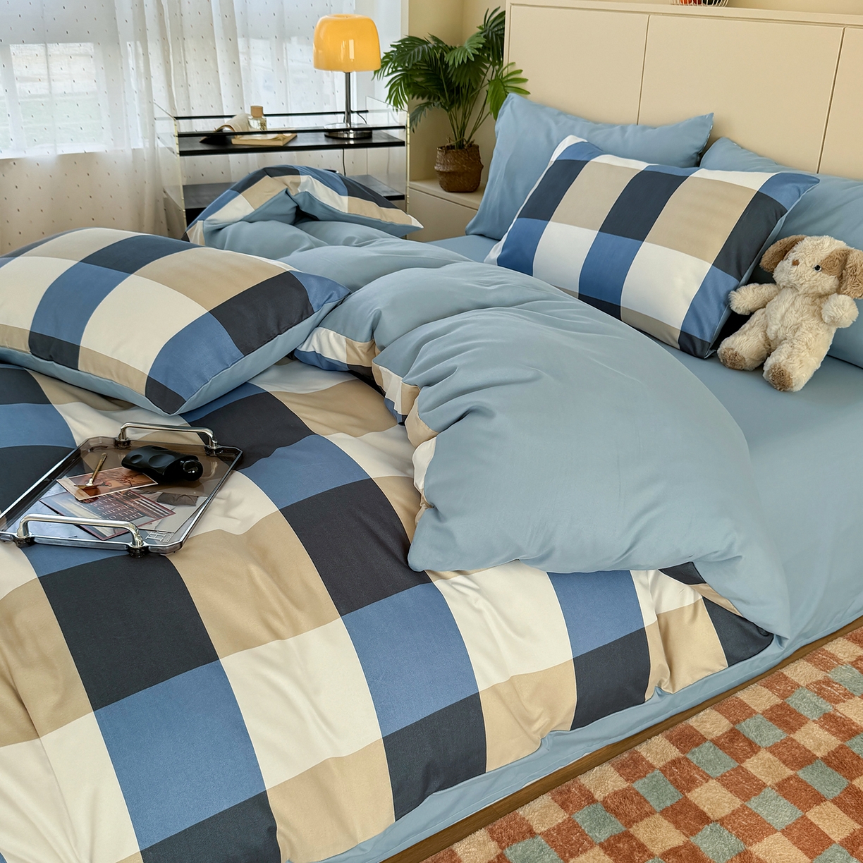 91家纺网 家纺一手货源 找家纺 （总）十一家居 2025年秋冬新款A类亲肤云朵水洗棉无印风四件套-叙境系列