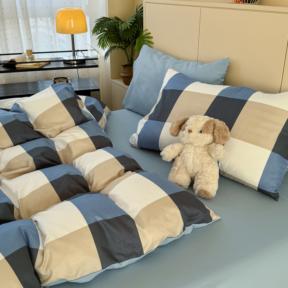 91家纺网 家纺一手货源 找家纺 （总）十一家居 2025年秋冬新款A类亲肤云朵水洗棉无印风四件套-叙境系列