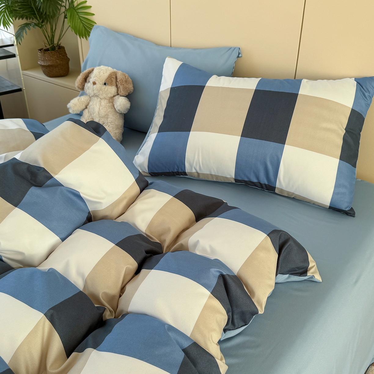 91家纺网 家纺一手货源 找家纺 （总）十一家居 2025年秋冬新款A类亲肤云朵水洗棉无印风四件套-叙境系列