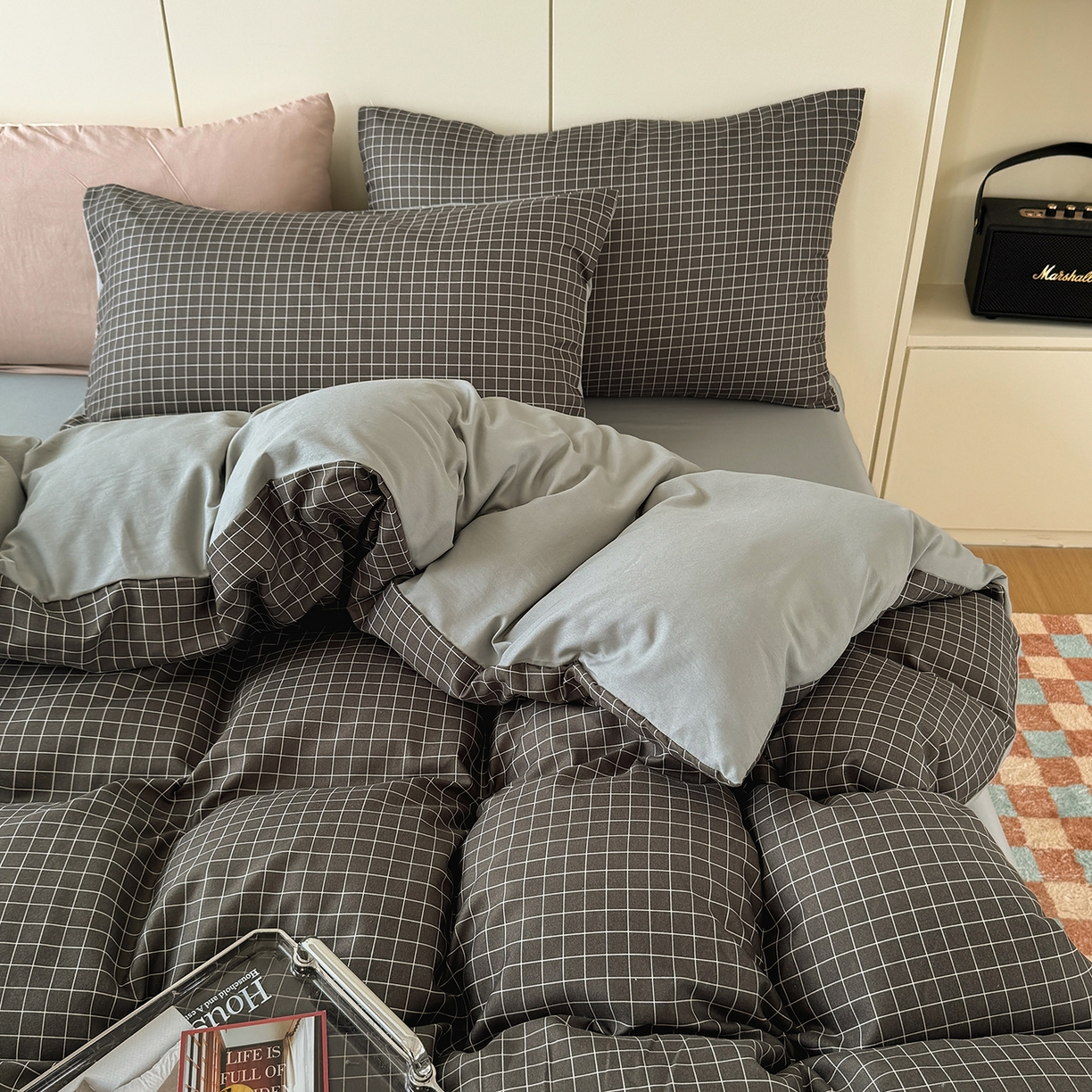 91家纺网 家纺一手货源 找家纺 （总）十一家居 2025年秋冬新款A类亲肤云朵水洗棉无印风四件套-叙境系列