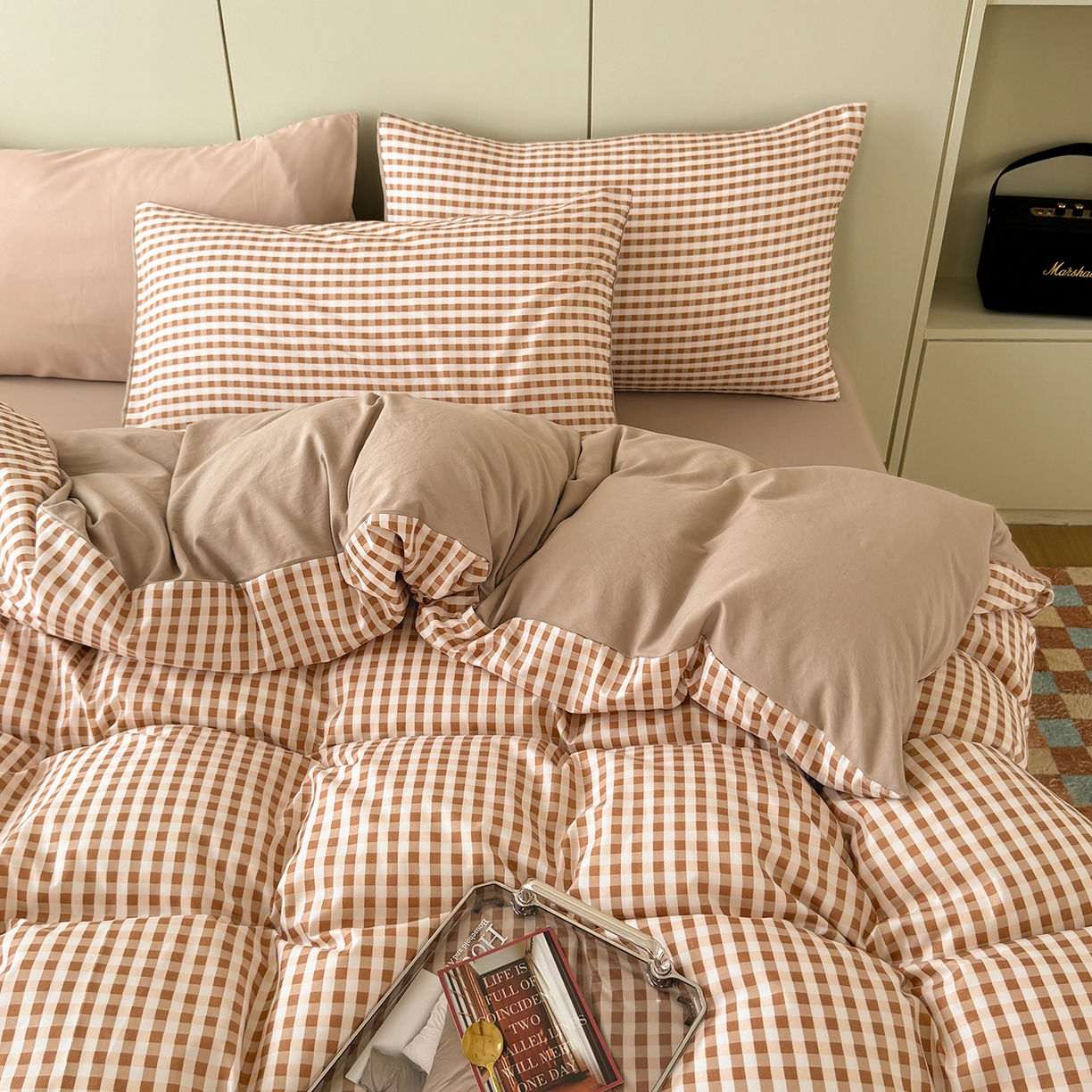 91家纺网 家纺一手货源 找家纺 （总）十一家居 2025年秋冬新款A类亲肤云朵水洗棉无印风四件套-叙境系列