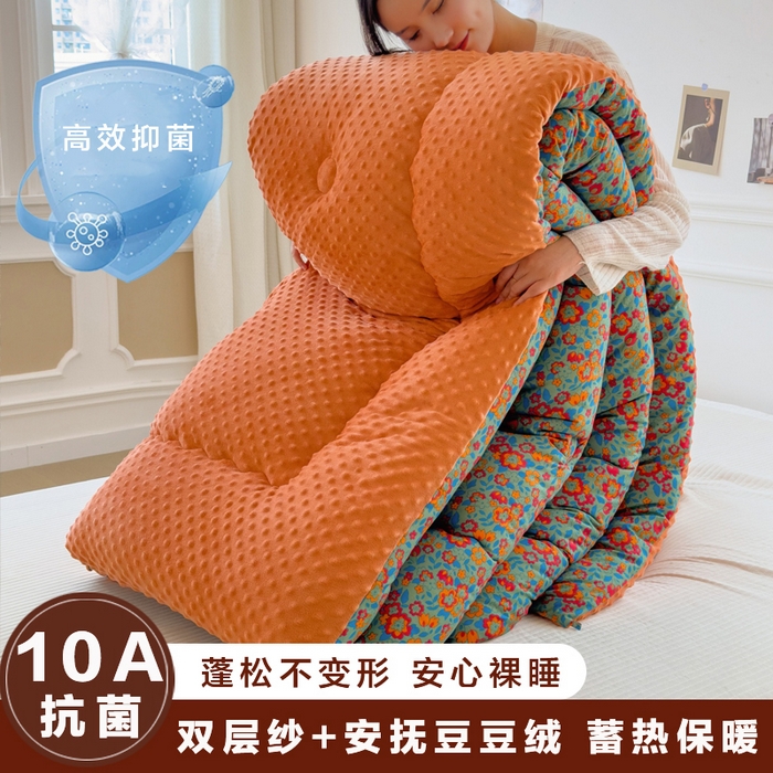 （总）宝士康家纺 2025新品10A抗菌豆豆绒冬被被子被芯