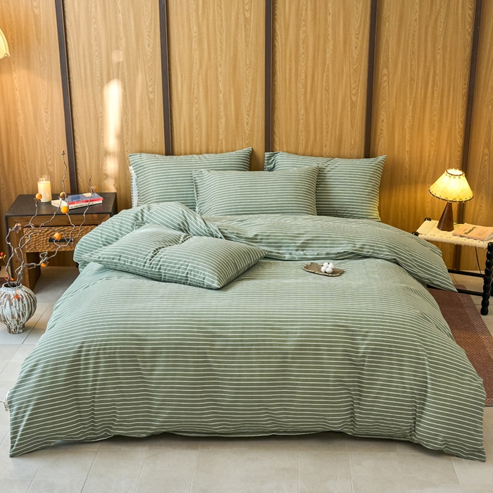 91家纺网 家纺一手货源 找家纺 （总）春皖家纺 2025新款全棉原棉磨毛色织水洗四件套回暖系列-风格二