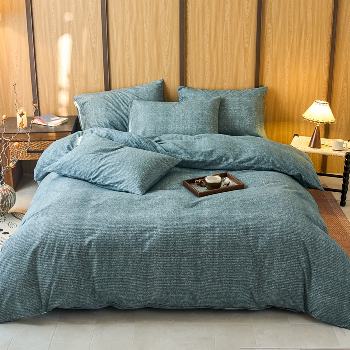 91家纺网 家纺一手货源 找家纺 （总）春皖家纺 2025新款全棉原棉磨毛色织水洗四件套回暖系列-风格二