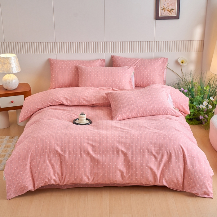 91家纺网 家纺一手货源 找家纺 （总）春皖家纺 2025新款全棉原棉磨毛色织水洗四件套回暖系列-风格二