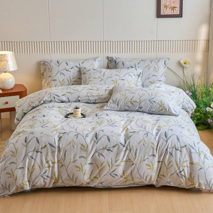 91家纺网 家纺一手货源 找家纺 （总）春皖家纺 2025新款全棉原棉磨毛色织水洗四件套回暖系列-风格二