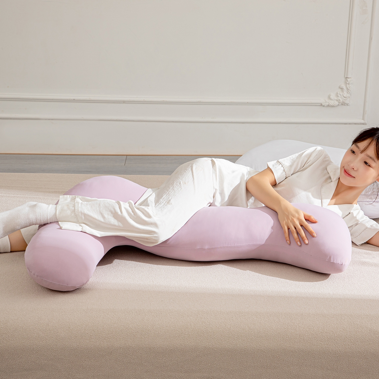 91家纺网 家纺一手货源 找家纺 沐沐家纺 2026新款海马抱抱枕 紫色