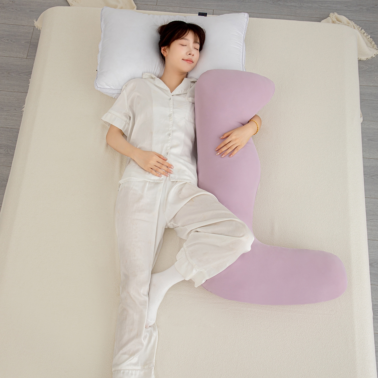 91家纺网 家纺一手货源 找家纺 沐沐家纺 2026新款海马抱抱枕 紫色