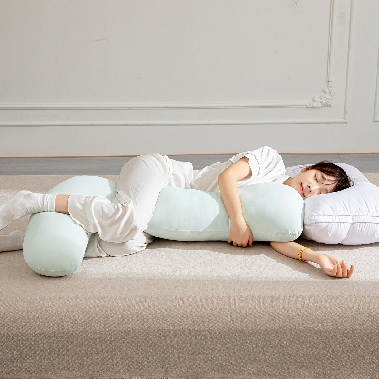 91家纺网 家纺一手货源 找家纺 沐沐家纺 2026新款海马抱抱枕 绿色