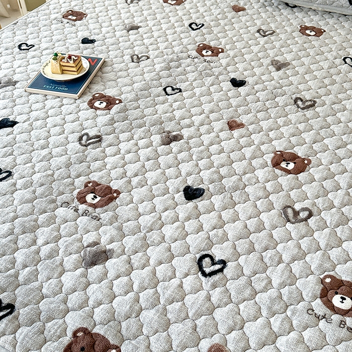 91家纺网 家纺一手货源 找家纺 （总）铭成家纺 2025新款牛奶绒夹棉保暖床笠