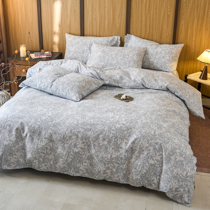 91家纺网 家纺一手货源 找家纺 春皖家纺 2025新款全棉原棉磨毛色织水洗四件套回暖系列-风格二 恋影春天