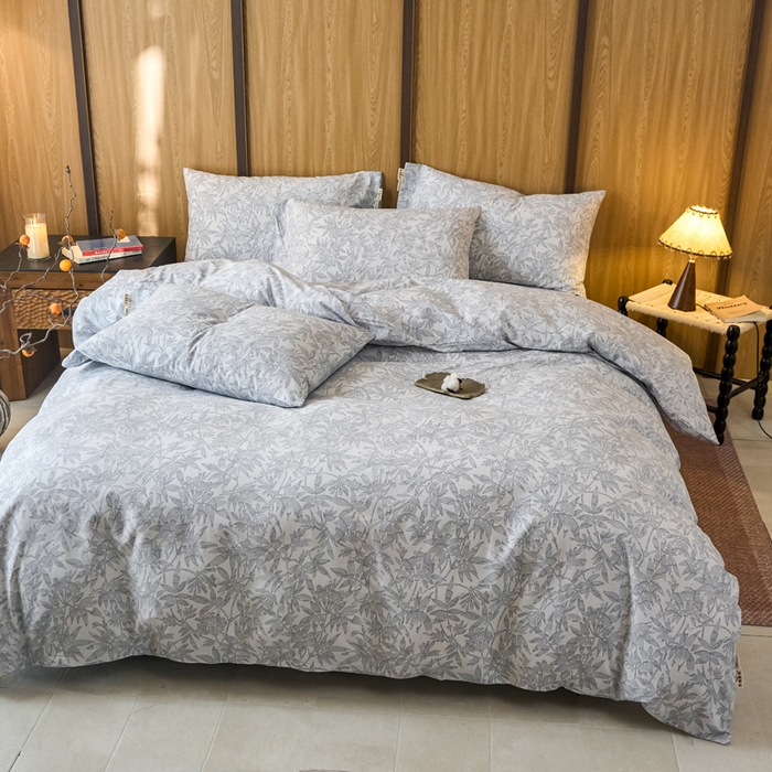 91家纺网 家纺一手货源 找家纺 春皖家纺 2025新款全棉原棉磨毛色织水洗四件套回暖系列-风格二 恋影春天