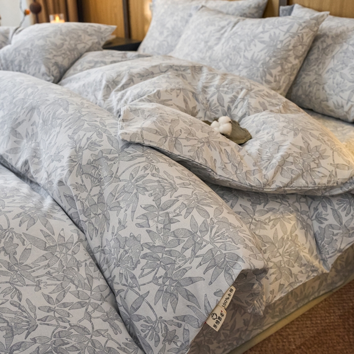 91家纺网 家纺一手货源 找家纺 春皖家纺 2025新款全棉原棉磨毛色织水洗四件套回暖系列-风格二 恋影春天