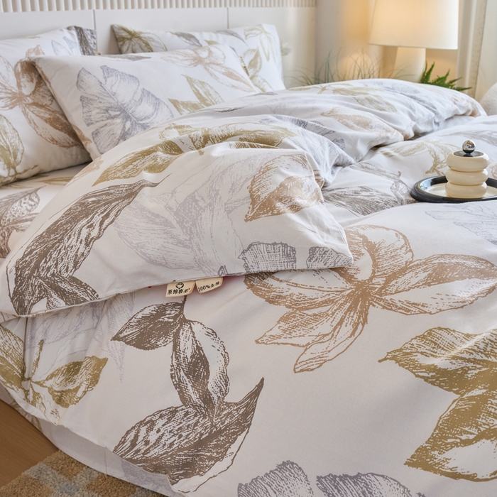 91家纺网 家纺一手货源 找家纺 春皖家纺 2025新款全棉原棉磨毛色织水洗四件套回暖系列-风格二 留香