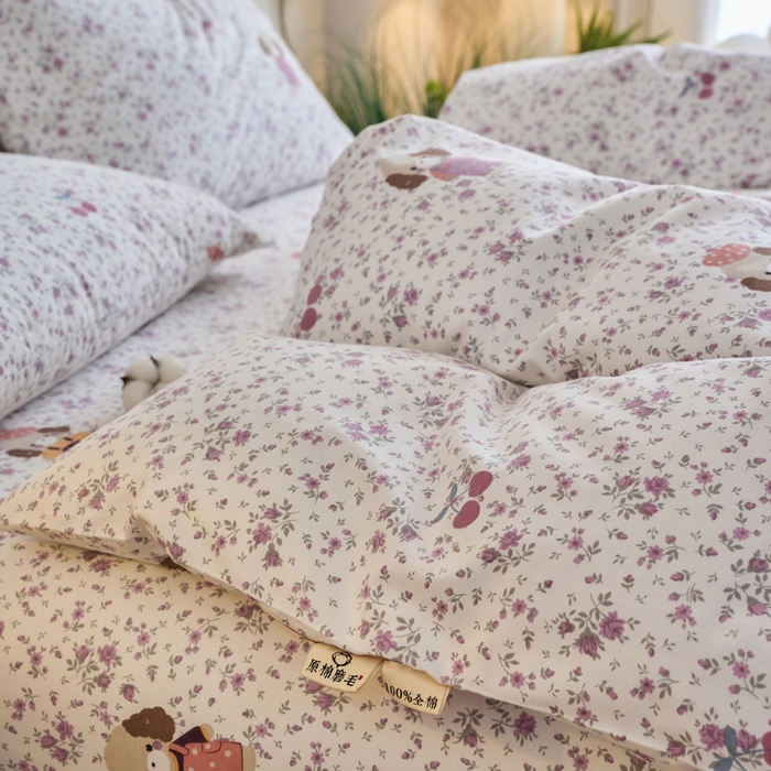 91家纺网 家纺一手货源 找家纺 春皖家纺 2025新款全棉原棉磨毛色织水洗四件套回暖系列-风格二 旺财