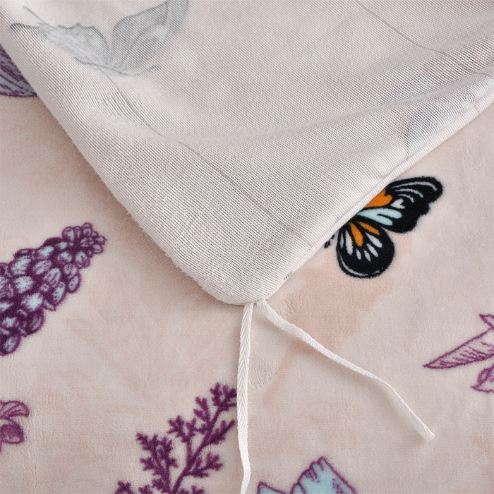 91家纺网 家纺一手货源 找家纺 董成龙家纺 2025新款高克重9-10斤加厚印花超柔牛奶绒爆款法莱绒金貂绒床裙四件套控价 蝶舞