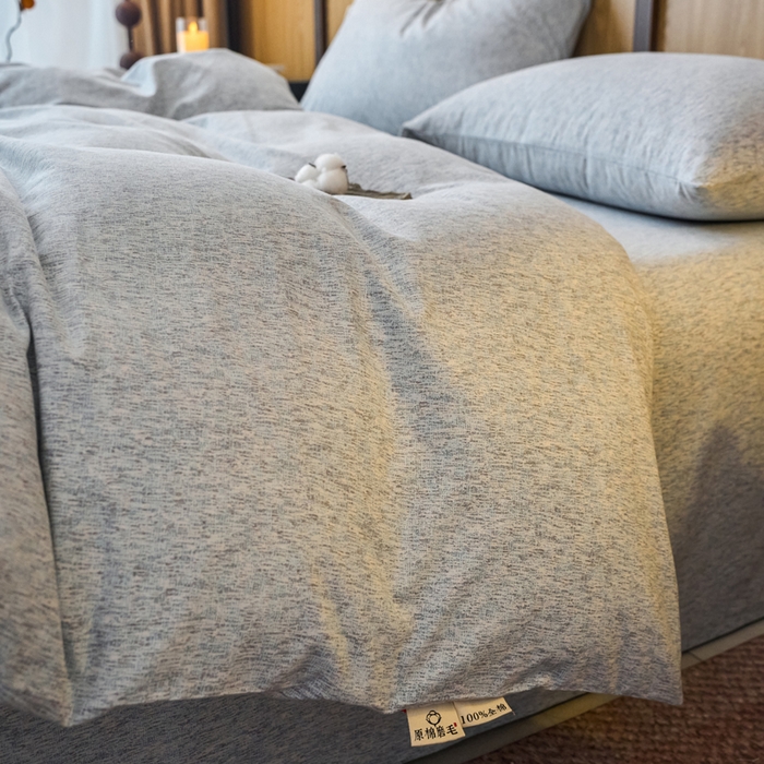 91家纺网 家纺一手货源 找家纺 春皖家纺 2025新款全棉原棉磨毛色织水洗四件套回暖系列-风格二 幸福里