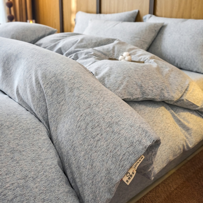 春皖家纺 2025新款全棉原棉磨毛色织水洗四件套回暖系列-风格二 幸福里