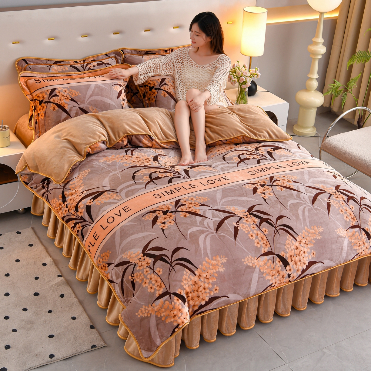 91家纺网 家纺一手货源 找家纺 （总）缘莉娜家纺 2025高克重8斤牛奶绒四件套金貂绒法莱绒加厚保暖直播电商爆款