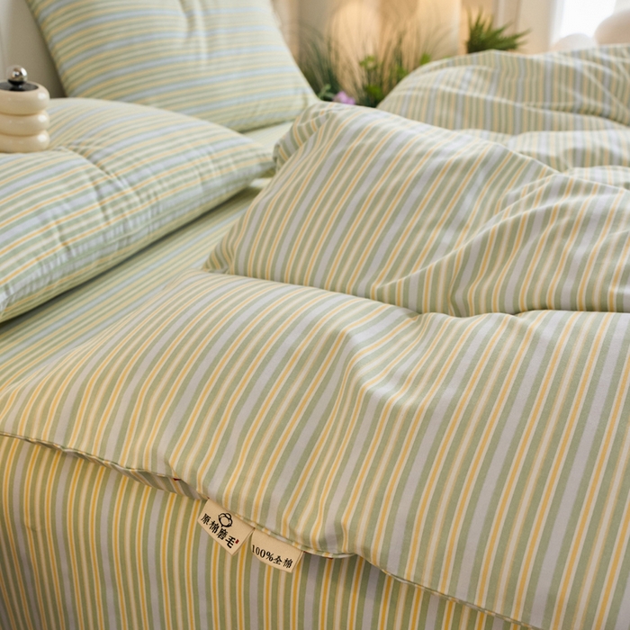 91家纺网 家纺一手货源 找家纺 春皖家纺 2025新款全棉原棉磨毛色织水洗四件套回暖系列-风格二 云水间