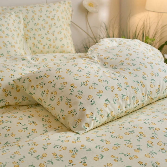 91家纺网 家纺一手货源 找家纺 春皖家纺 2025新款全棉原棉磨毛色织水洗四件套回暖系列-风格二 知春意