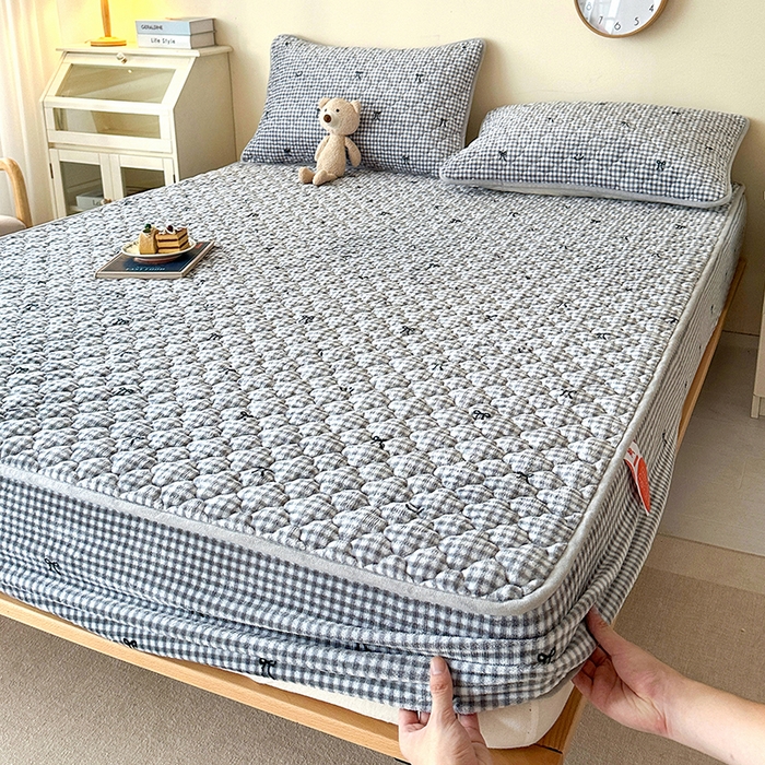 91家纺网 家纺一手货源 找家纺 （总）铭成家纺 2025新款牛奶绒夹棉保暖床笠