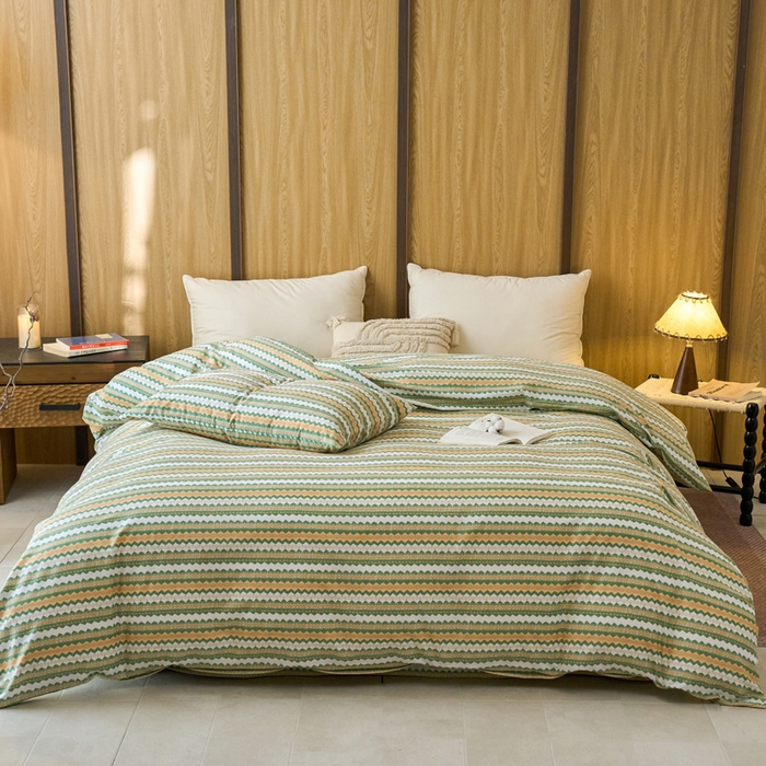 91家纺网 家纺一手货源 找家纺 （总）春皖家纺 2025新款全棉原棉磨毛色织水洗单被套回暖系列-风格二