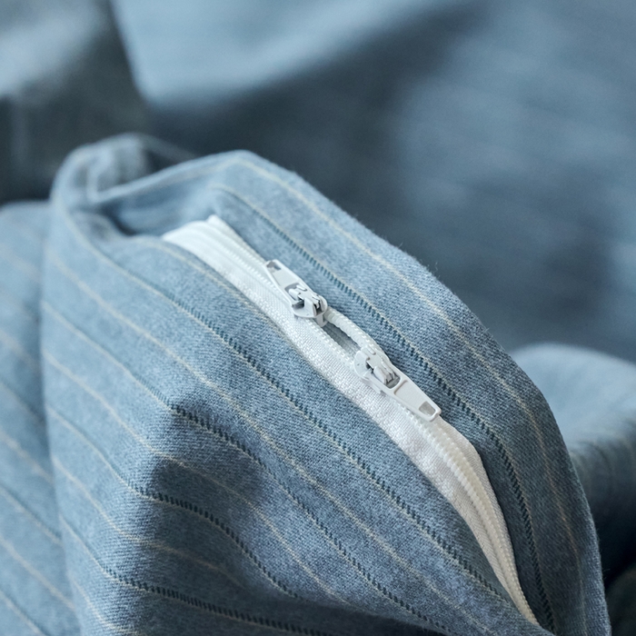 91家纺网 家纺一手货源 找家纺 春皖家纺 2025新款全棉原棉磨毛色织水洗单被套回暖系列-风格二 柏林蓝