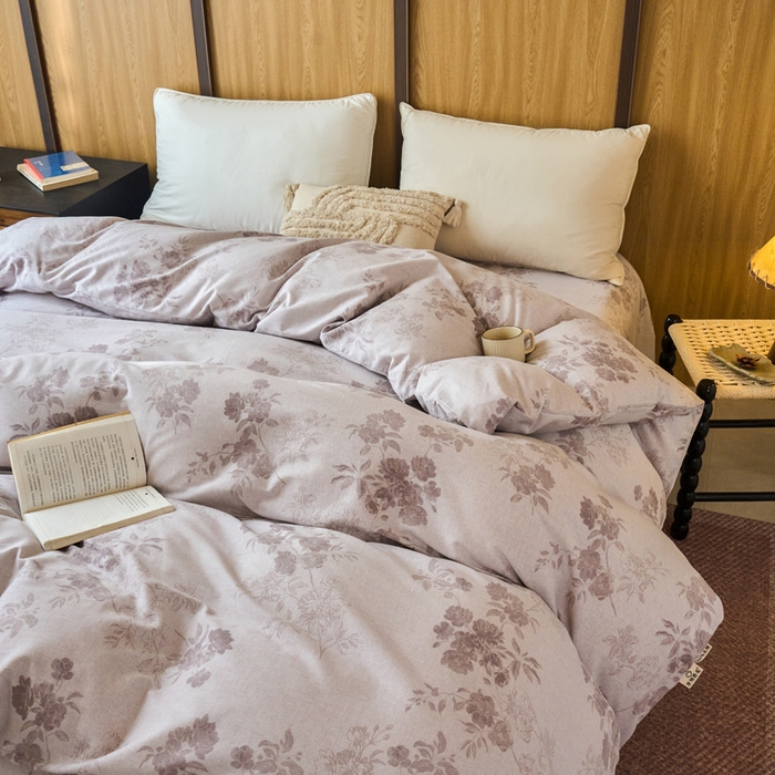 91家纺网 家纺一手货源 找家纺 春皖家纺 2025新款全棉原棉磨毛色织水洗单被套回暖系列-风格二 花庭悦舞
