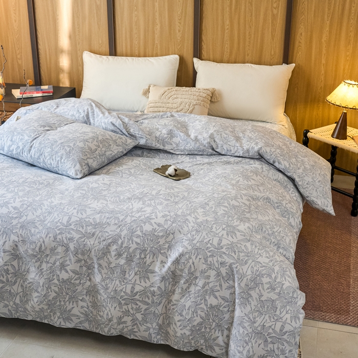 91家纺网 家纺一手货源 找家纺 春皖家纺 2025新款全棉原棉磨毛色织水洗单被套回暖系列-风格二 恋影春天