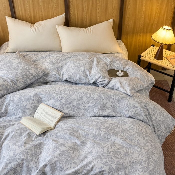 91家纺网 家纺一手货源 找家纺 春皖家纺 2025新款全棉原棉磨毛色织水洗单被套回暖系列-风格二 恋影春天