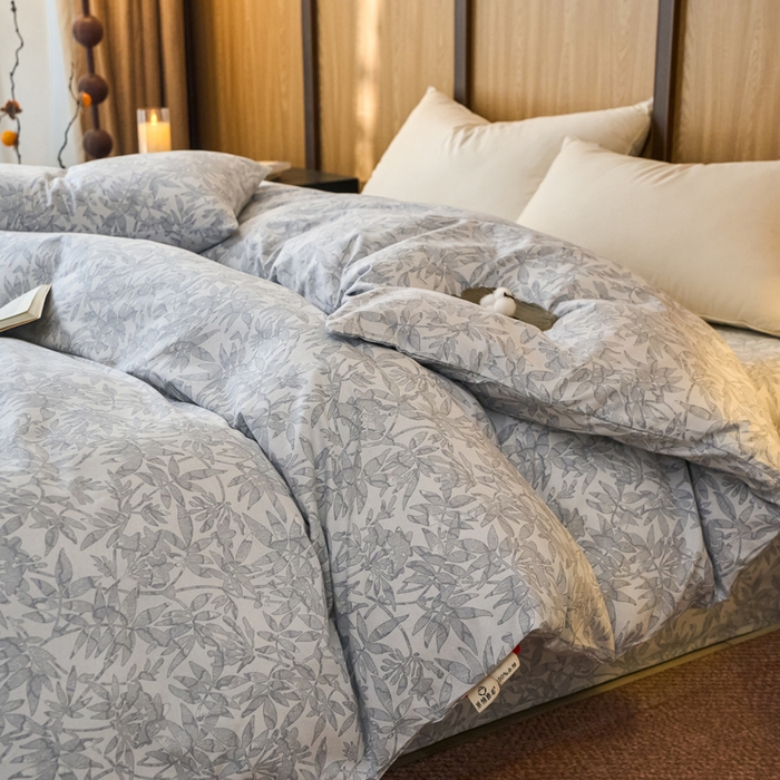 91家纺网 家纺一手货源 找家纺 春皖家纺 2025新款全棉原棉磨毛色织水洗单被套回暖系列-风格二 恋影春天