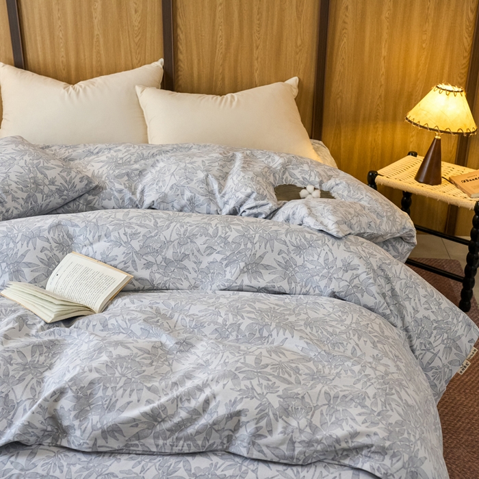 91家纺网 家纺一手货源 找家纺 春皖家纺 2025新款全棉原棉磨毛色织水洗单被套回暖系列-风格二 恋影春天