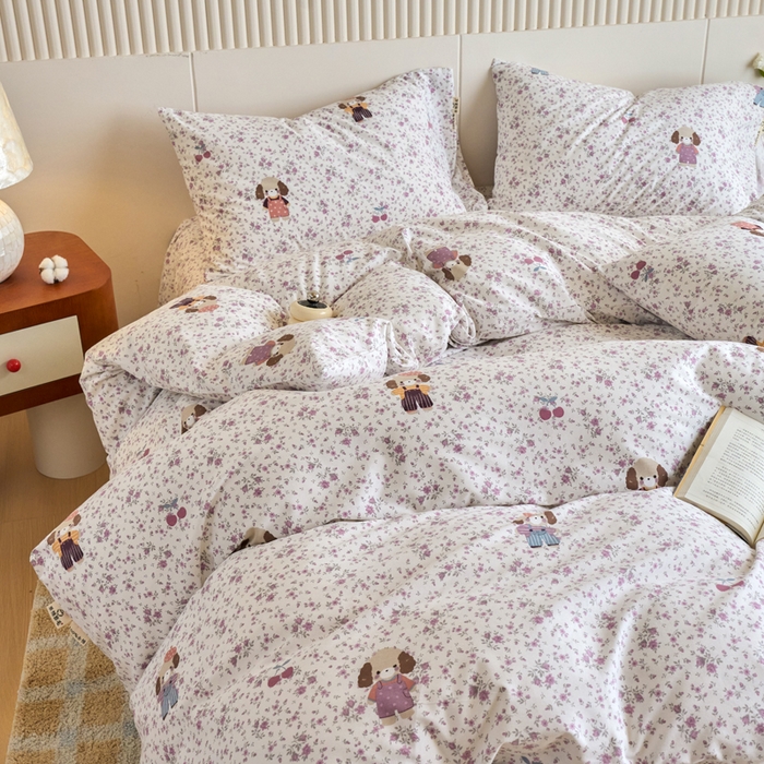 91家纺网 家纺一手货源 找家纺 春皖家纺 2025新款原棉磨毛四件套-风格一旺财