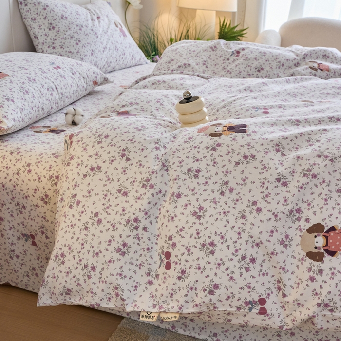 91家纺网 家纺一手货源 找家纺 春皖家纺 2025新款原棉磨毛四件套-风格一旺财