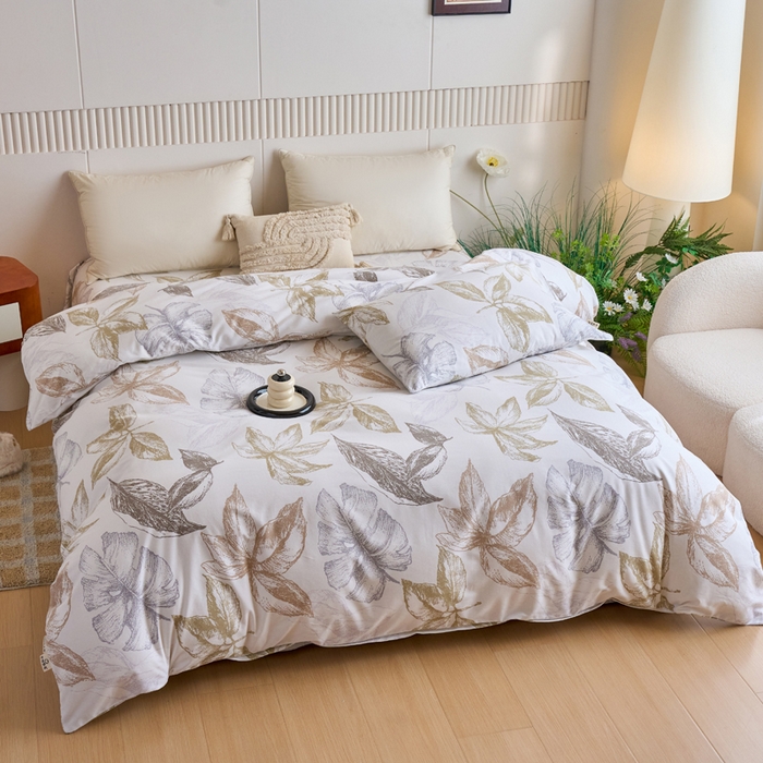 91家纺网 家纺一手货源 找家纺 春皖家纺 2025新款全棉原棉磨毛色织水洗单被套回暖系列-风格二 留香