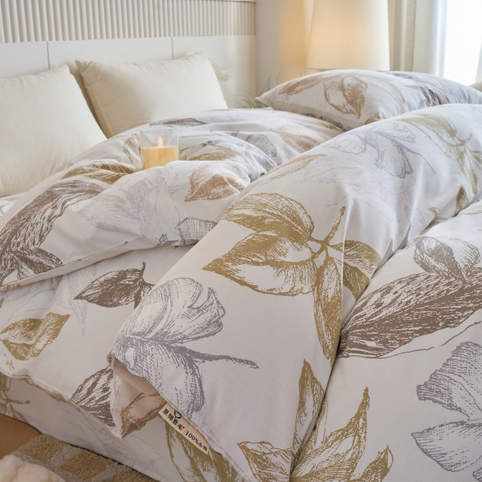 91家纺网 家纺一手货源 找家纺 春皖家纺 2025新款全棉原棉磨毛色织水洗单被套回暖系列-风格二 留香