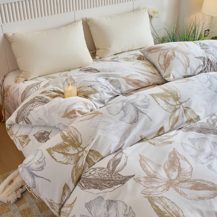 91家纺网 家纺一手货源 找家纺 春皖家纺 2025新款全棉原棉磨毛色织水洗单被套回暖系列-风格二 留香