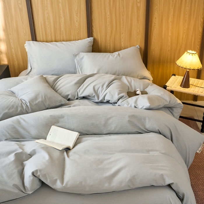 91家纺网 家纺一手货源 找家纺 春皖家纺 2025新款原棉磨毛四件套-风格一雾灰细语