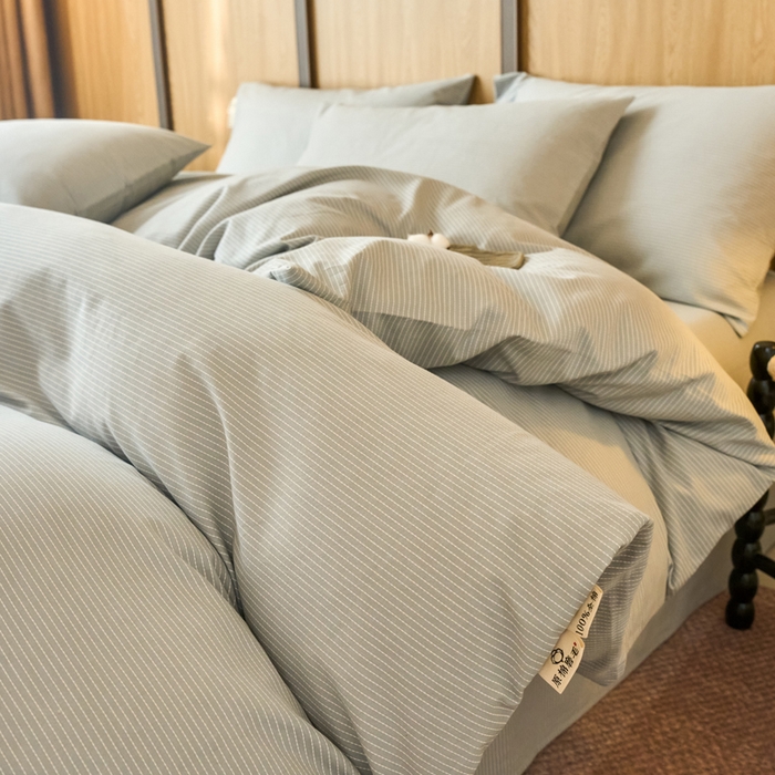 91家纺网 家纺一手货源 找家纺 春皖家纺 2025新款原棉磨毛四件套-风格一雾灰细语