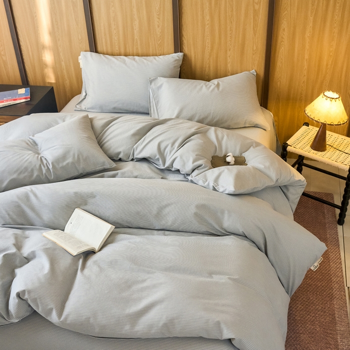 91家纺网 家纺一手货源 找家纺 春皖家纺 2025新款原棉磨毛四件套-风格一雾灰细语