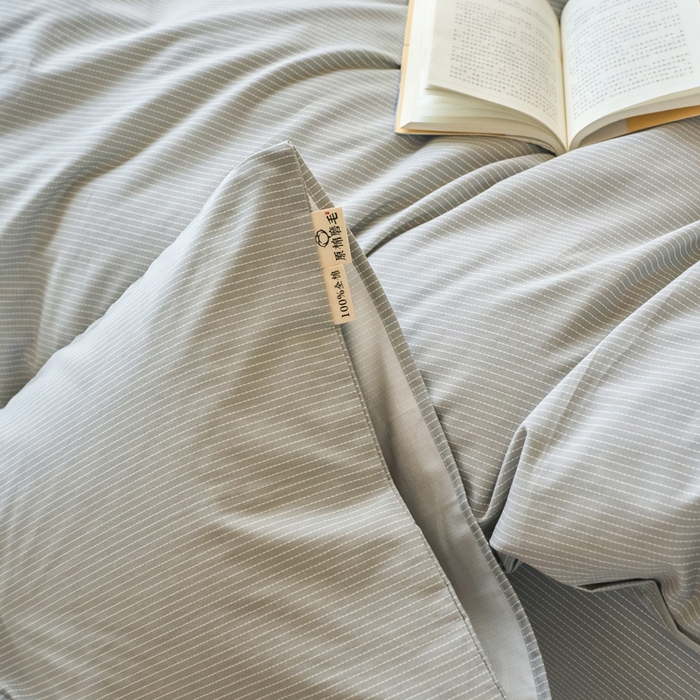 91家纺网 家纺一手货源 找家纺 春皖家纺 2025新款原棉磨毛四件套-风格一雾灰细语