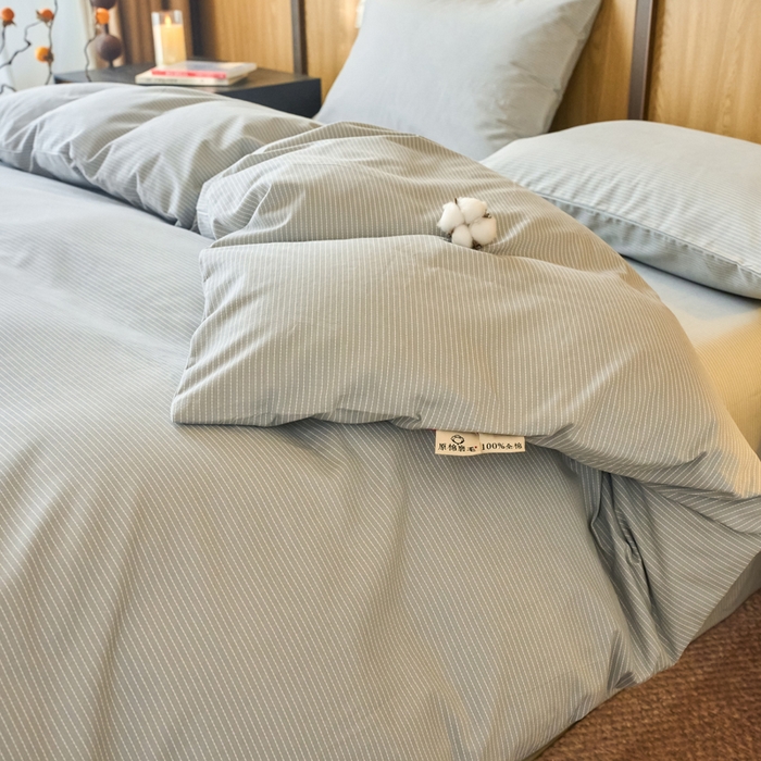 91家纺网 家纺一手货源 找家纺 春皖家纺 2025新款原棉磨毛四件套-风格一雾灰细语