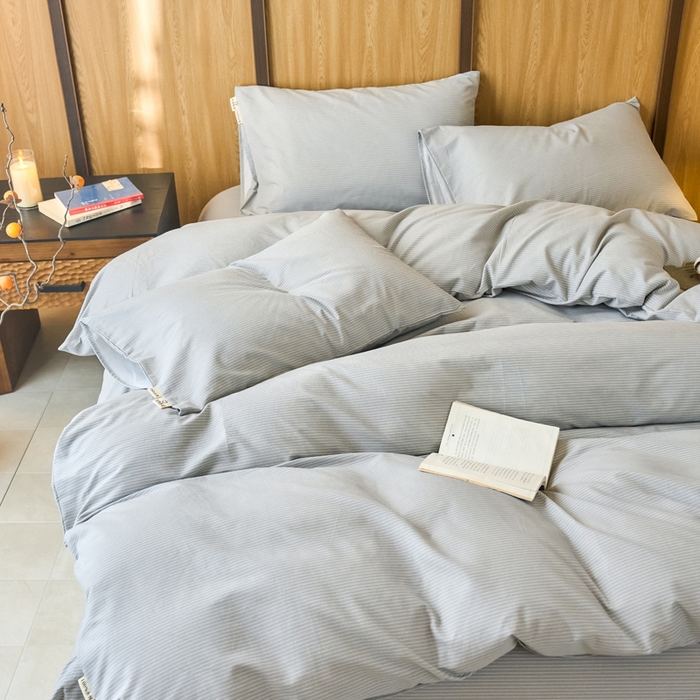 91家纺网 家纺一手货源 找家纺 春皖家纺 2025新款原棉磨毛四件套-风格一雾灰细语