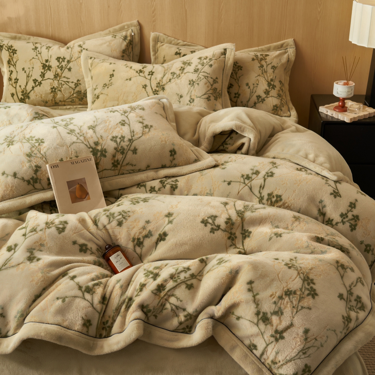 91家纺网 家纺一手货源 找家纺 晨曦家纺 2025新款牛奶绒浪花雕花绒单被套 枝影